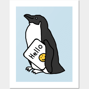 Cute Penguin Says Hello Posters and Art